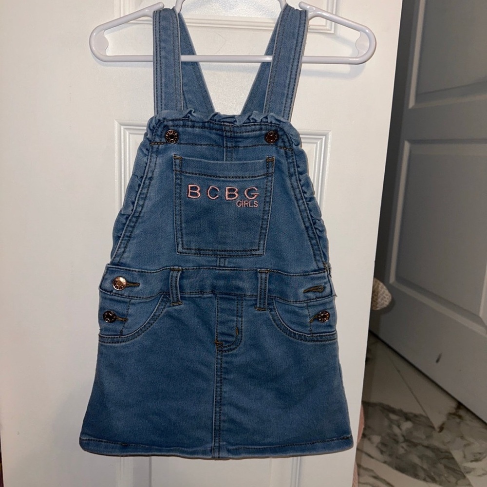 BCBG Girls Blue Denim Overall Dress